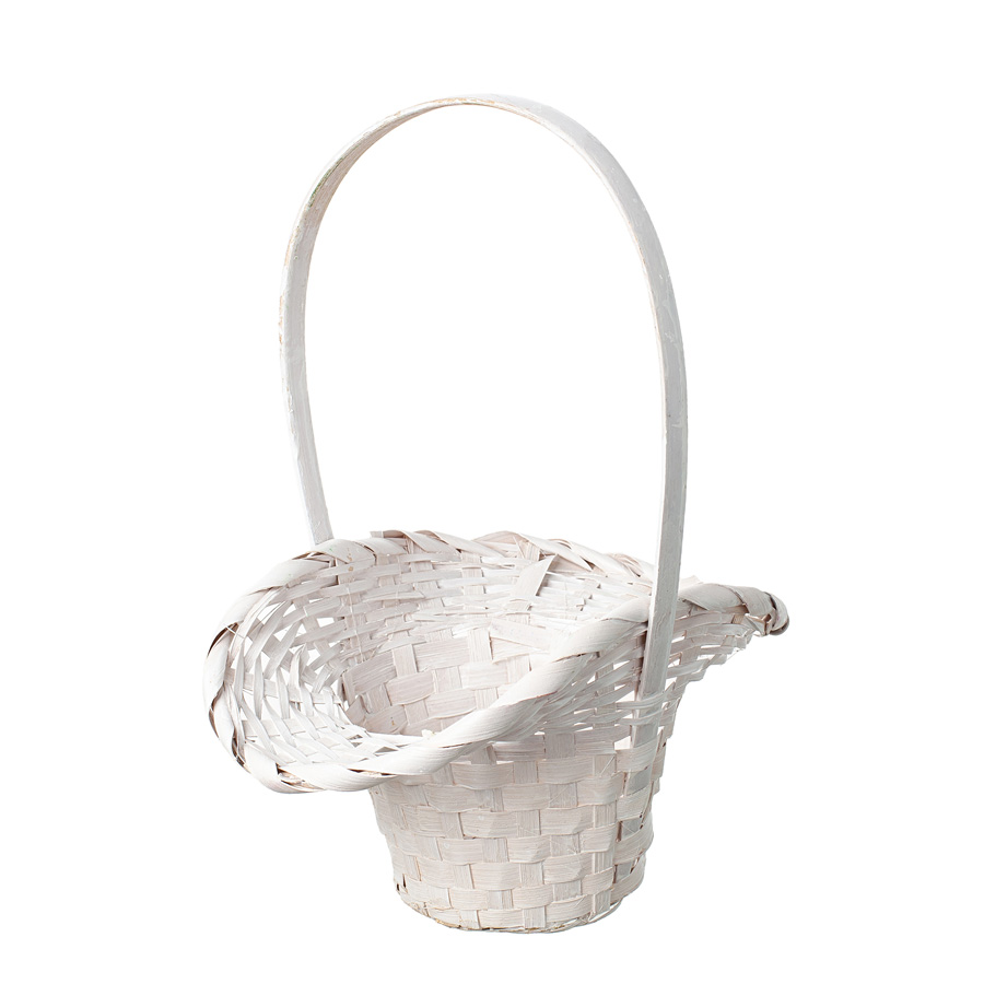 Корзина плетеная Шляпа 9x14/10x30см белый, бамбук по цене 