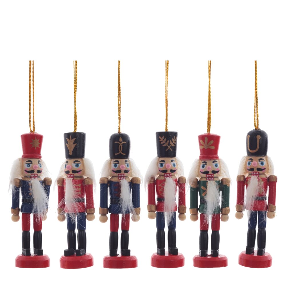 Украшение новогоднее Щелкунчик набор 6шт, дерево арт.809130 по цене 