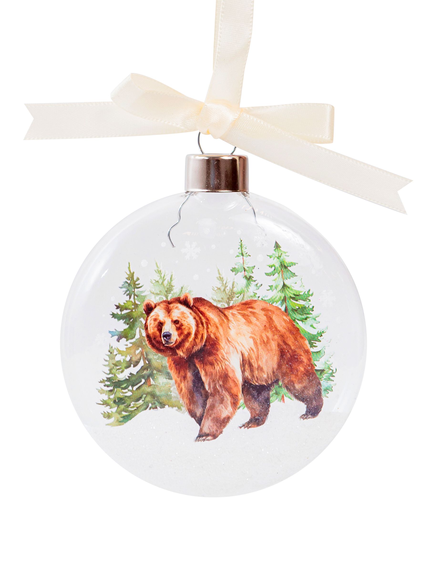Украшение новогоднее Шар Медведь 8x2x8см, стекло арт.95595 по цене 