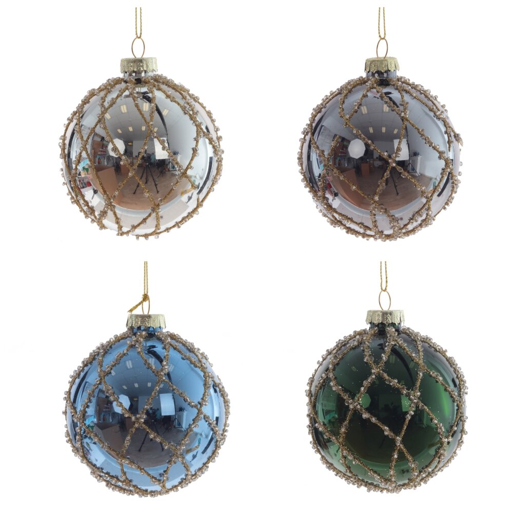 Украшение новогоднее Шар 7х7х9см 4в., стекло арт.809703 по цене 