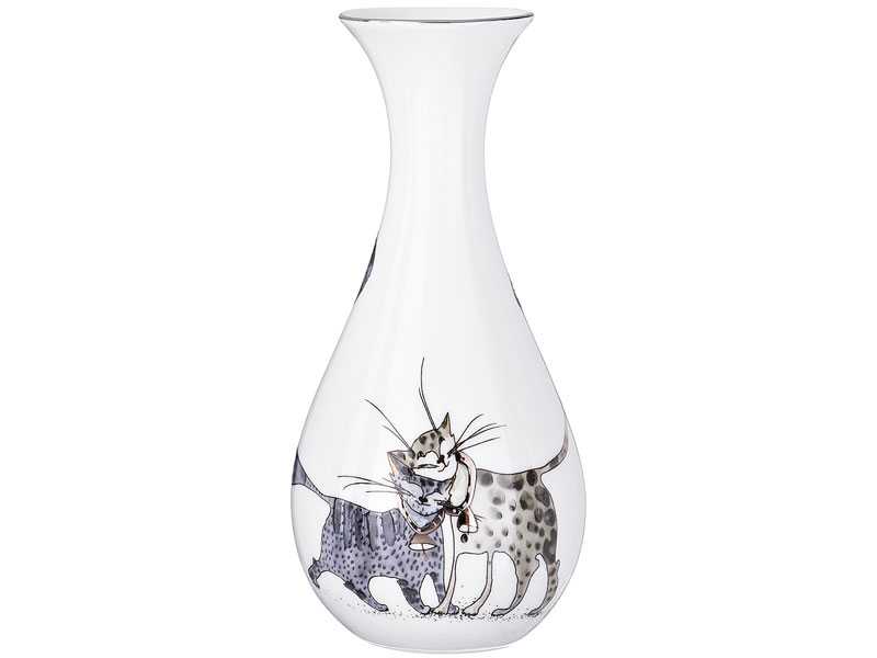 Ваза Лефард Котики 17x5,5см, фарфор арт.264-860 по цене 