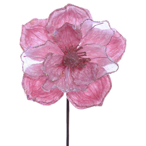 Изделие декоративное Цветок Магнолия розовый 28см без инд.упаковки по цене 