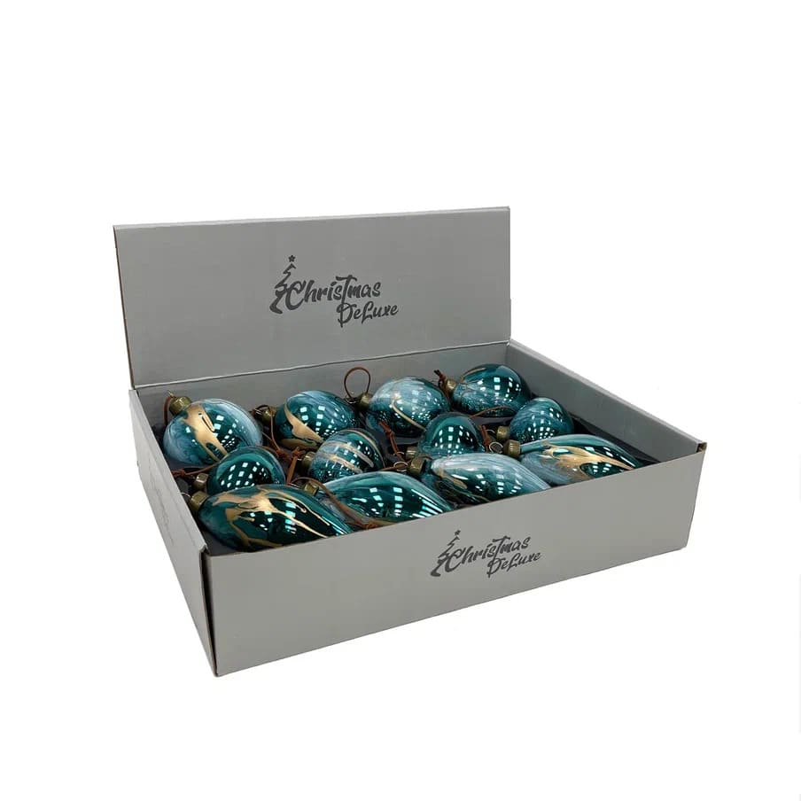 Шар стеклянный 8см бирюзовый арт.87202 по цене 