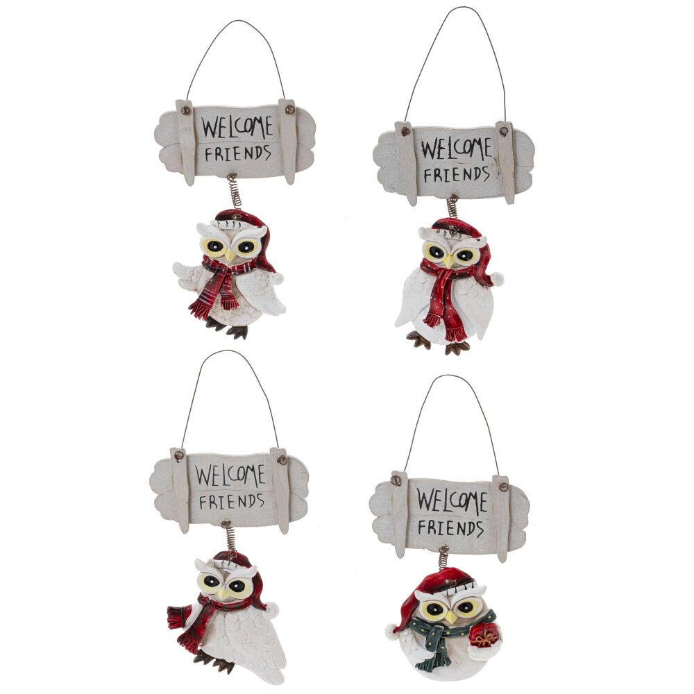 Изделие декоративное подвесное Сова 10х0,5х20см 4в. арт.809126 по цене 