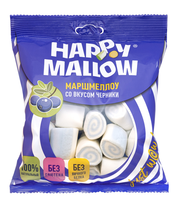 Маршмеллоу со вкусом черники Хэппи, 90г. по цене 