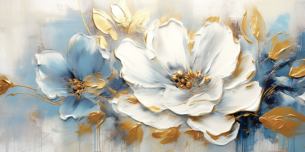 Картина - репродукция Белый цветок 50х100см арт.8Л4025 по цене 