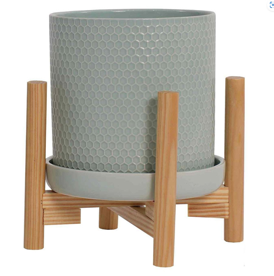 Кашпо Ханни Керамик 4л, с блюдцем и подставкой, голубое 19х19см арт.HOHCRS19-BL по цене 