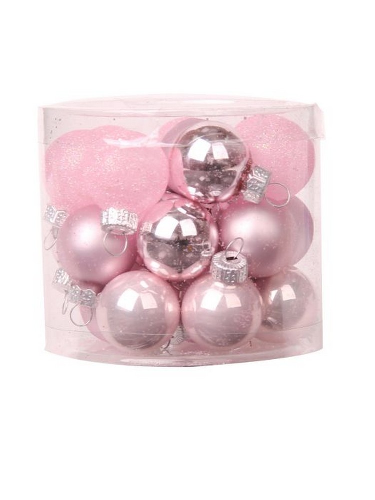 Украшение новогоднее Шар Розовые цвета набор из 24шт 2,5х2,5х2,5см стекло арт.89659 по цене 