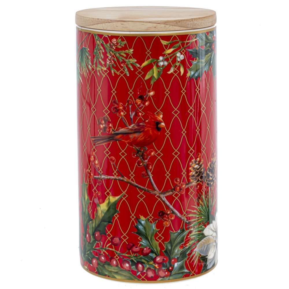 Емкость для сыпучих продуктов Рождественский Вальс 1000мл, фарфор арт.806734 по цене 