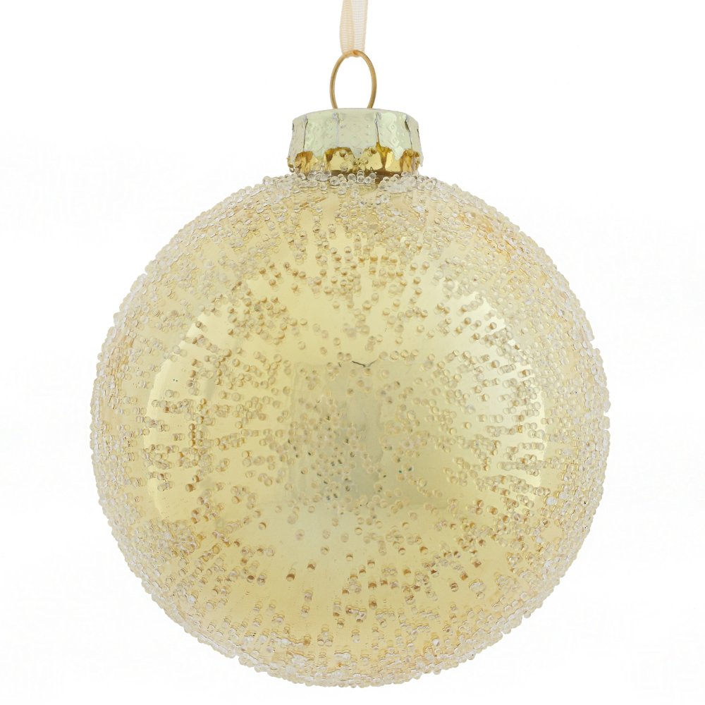 Украшение новогоднее Шар Гламур, золото 8см по цене 