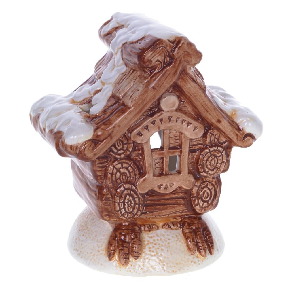 Подсвечник Избушка коричневая 15х11х17см по цене 