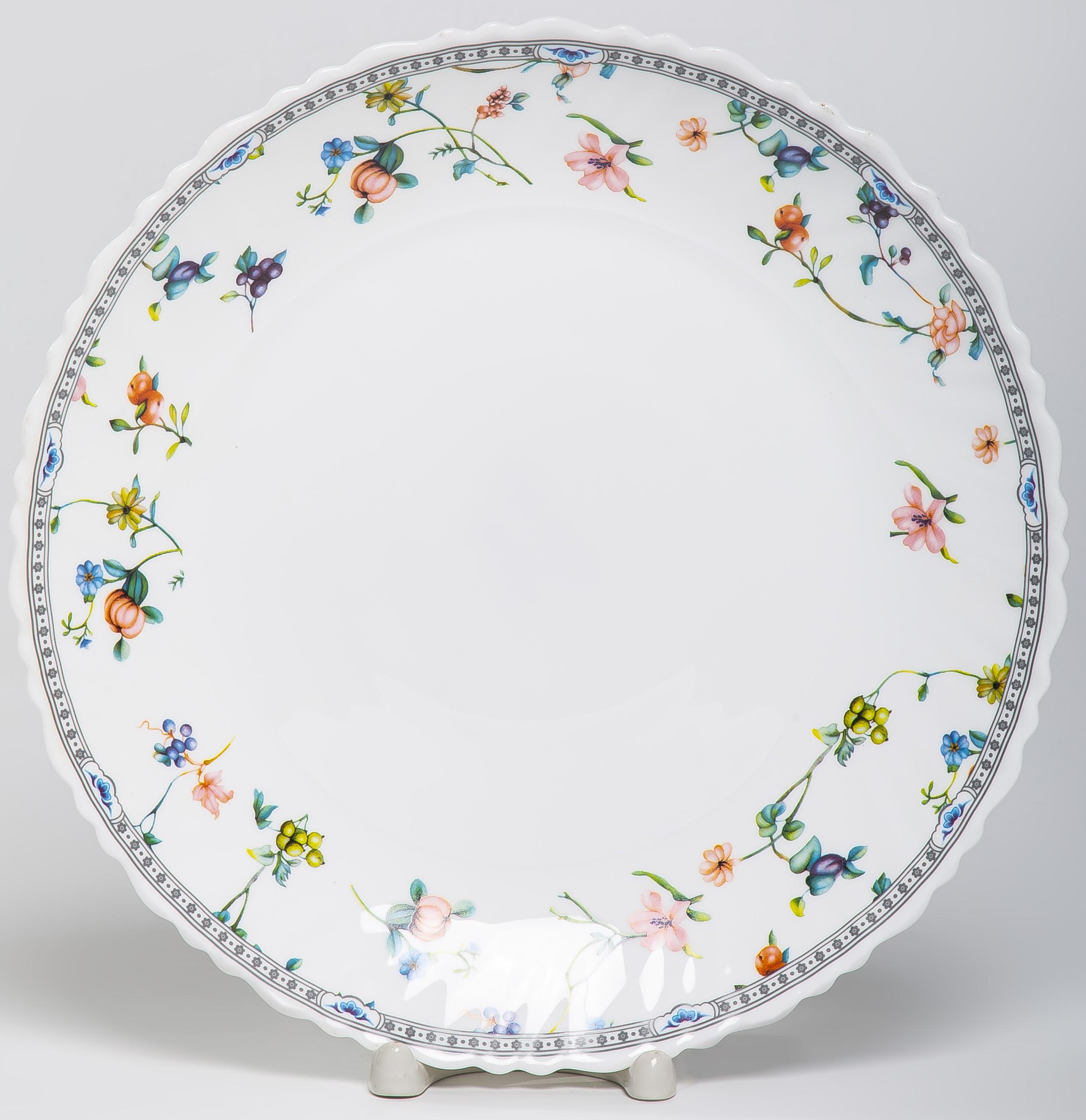 Тарелка мелкая Зирана стеклокерамика белый 24см по цене 