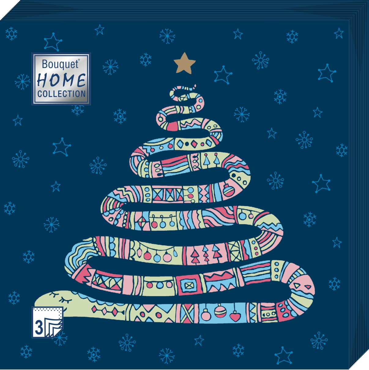 Салфетки бумажные Год змеи 33х33см 3-х слойные 20л арт.25089 по цене 