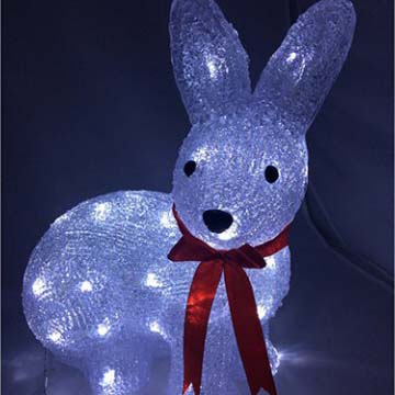 Фигура светодиодная Зайчик Белый 27х15х32 см, 40 светодиодов по цене 