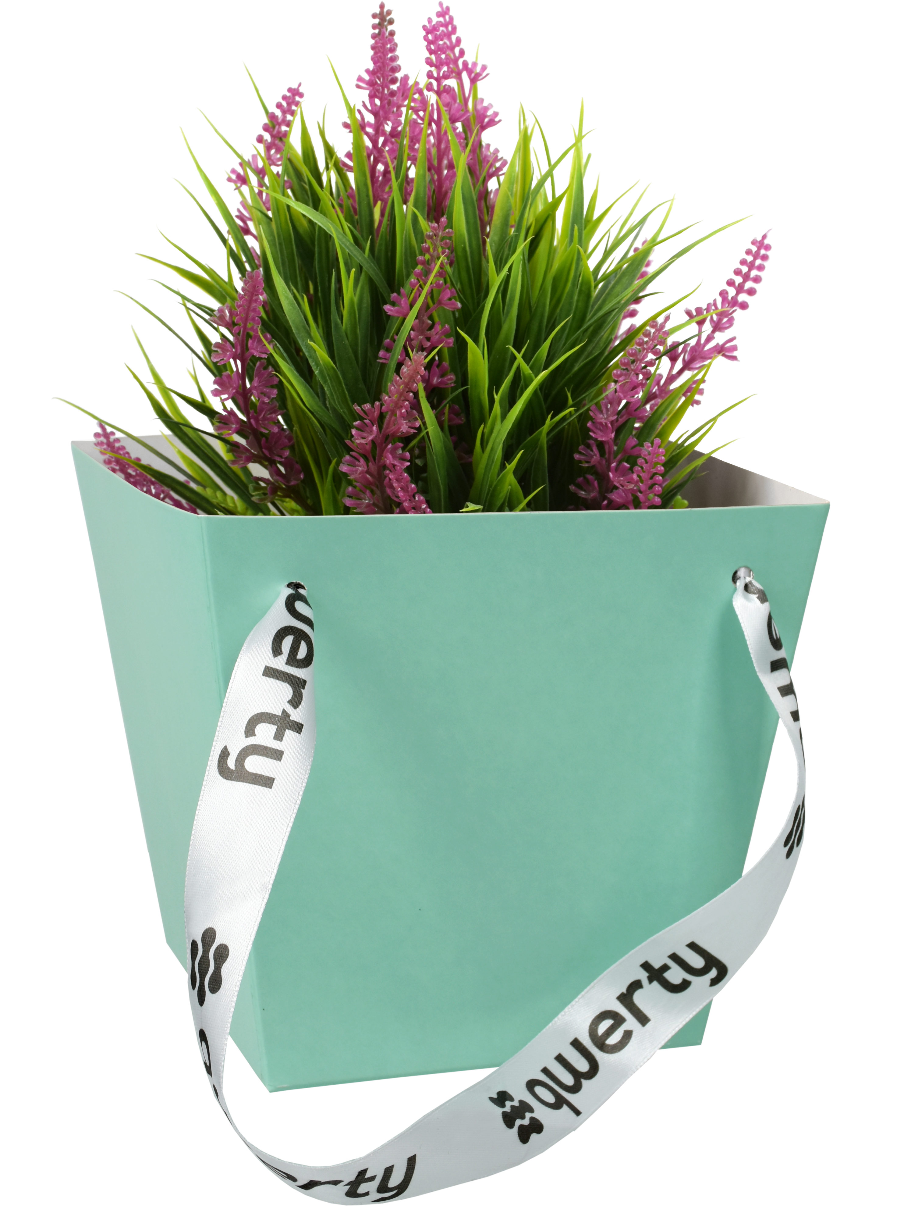 Пакет для цветов Призма 15см с ручками мятный по цене 