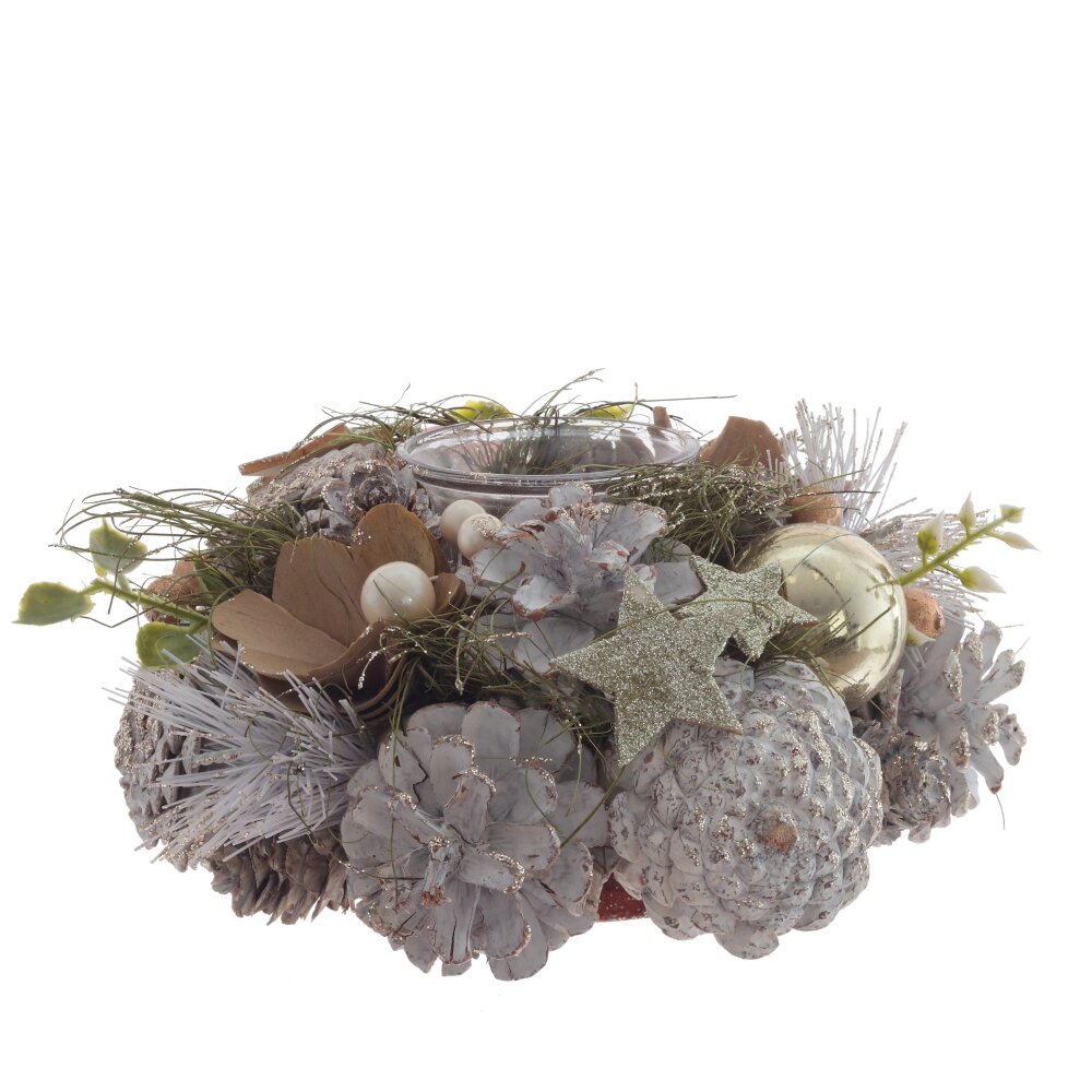 Подсвечник Новогодняя композиция 18х18х9см арт.808769 по цене 