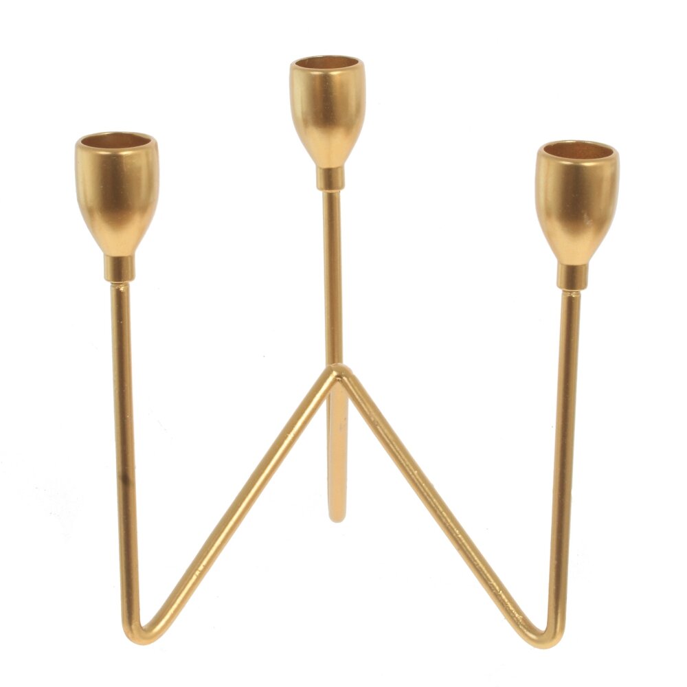 Подсвечник золотой для 3-х свечей 17х17х17см металл арт.768226 по цене 