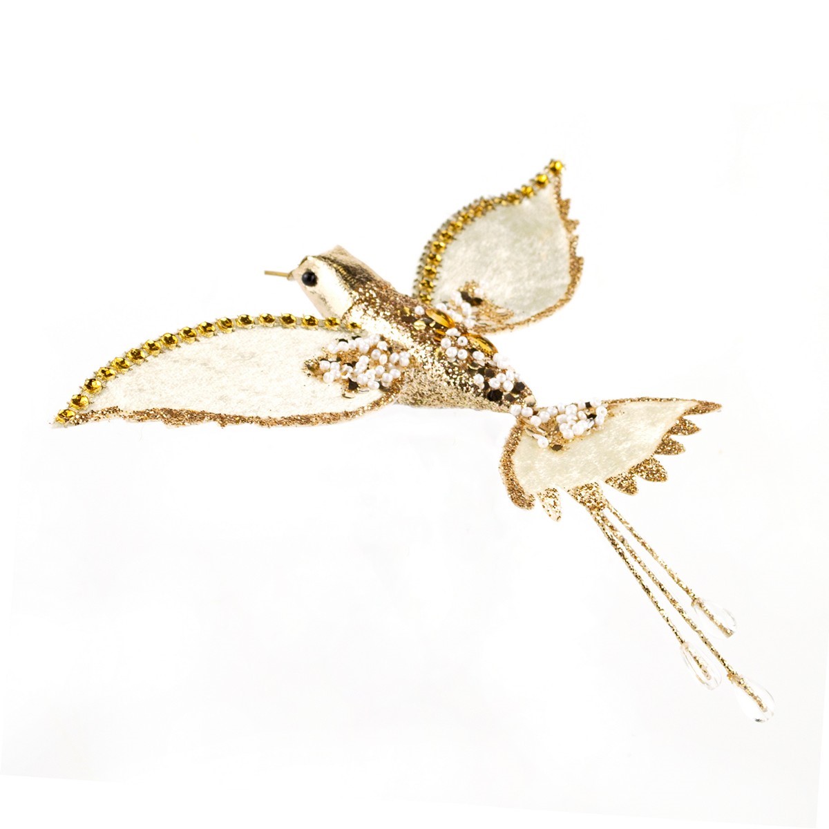 Птичка со стразами на прищепке шампань арт.к000023357 по цене 