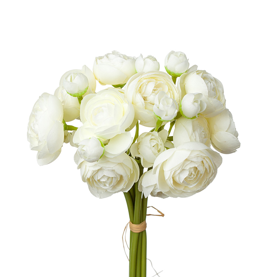 Букет искусственный Ранункулюсы белый 24см по цене 