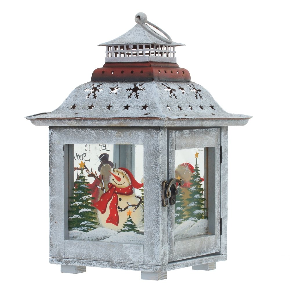 Подсвечник Фонарик 18х18х31см дерево, металл, стекло арт.761248 по цене 