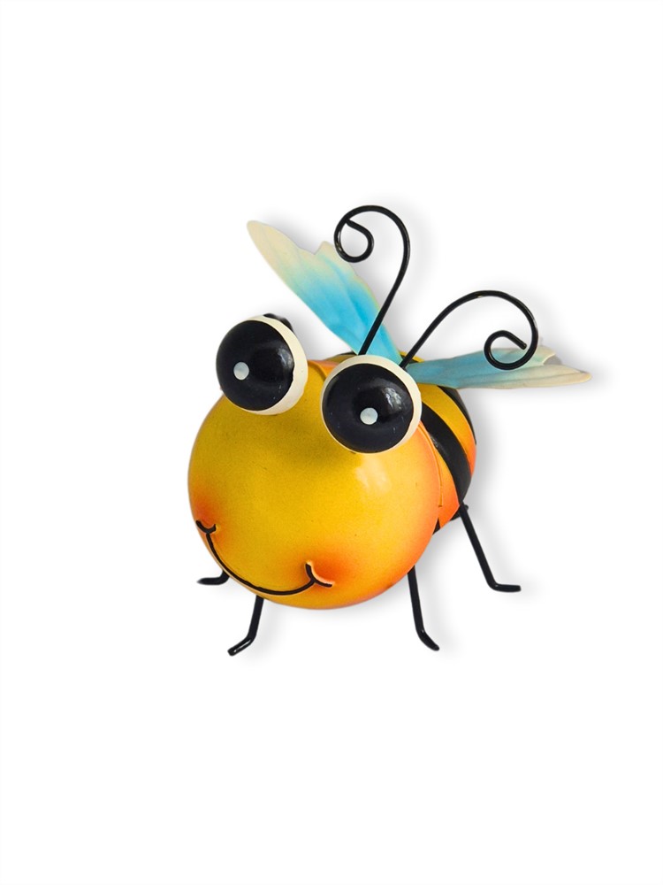 Фигура декоративная Пчелка глазастик 14х13х14см, металл по цене 