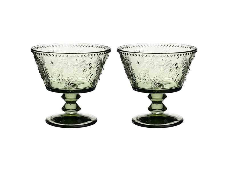 Набор креманок Лефард Праздник 2шт 280мл зеленый, стекло арт.355-402 по цене 