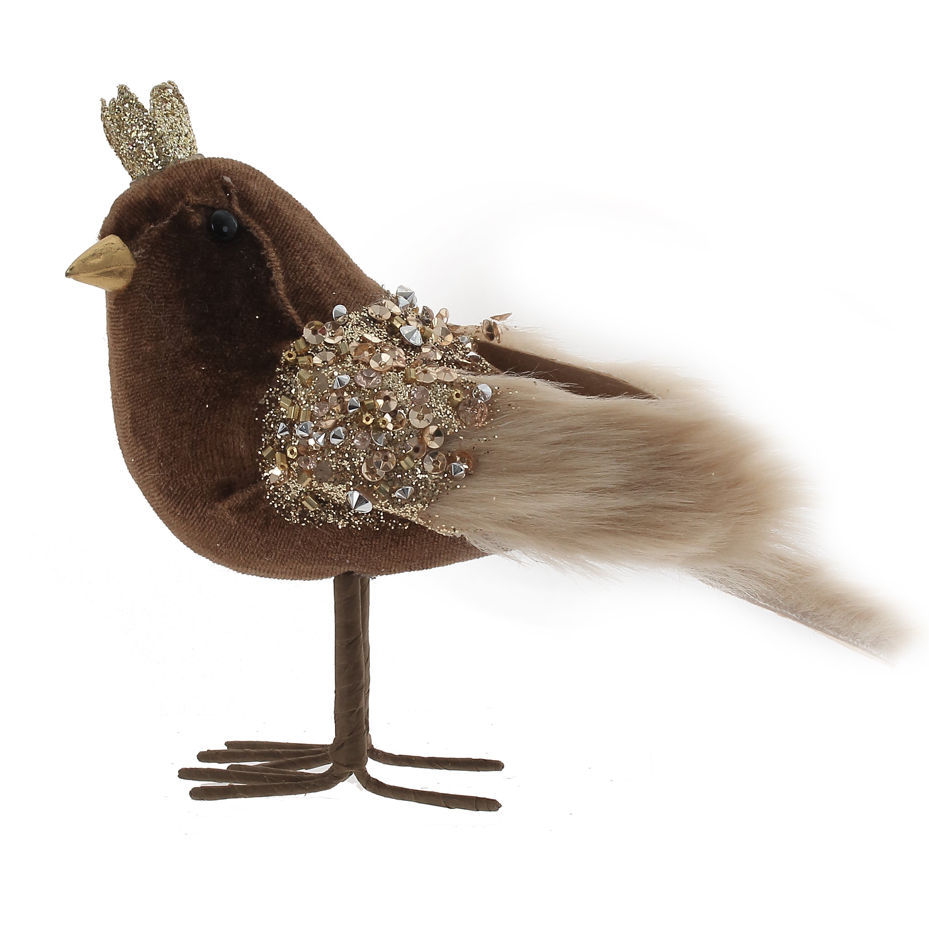 Фигурка декоративная Птичка коричневая 7,5х16х13,5см по цене 