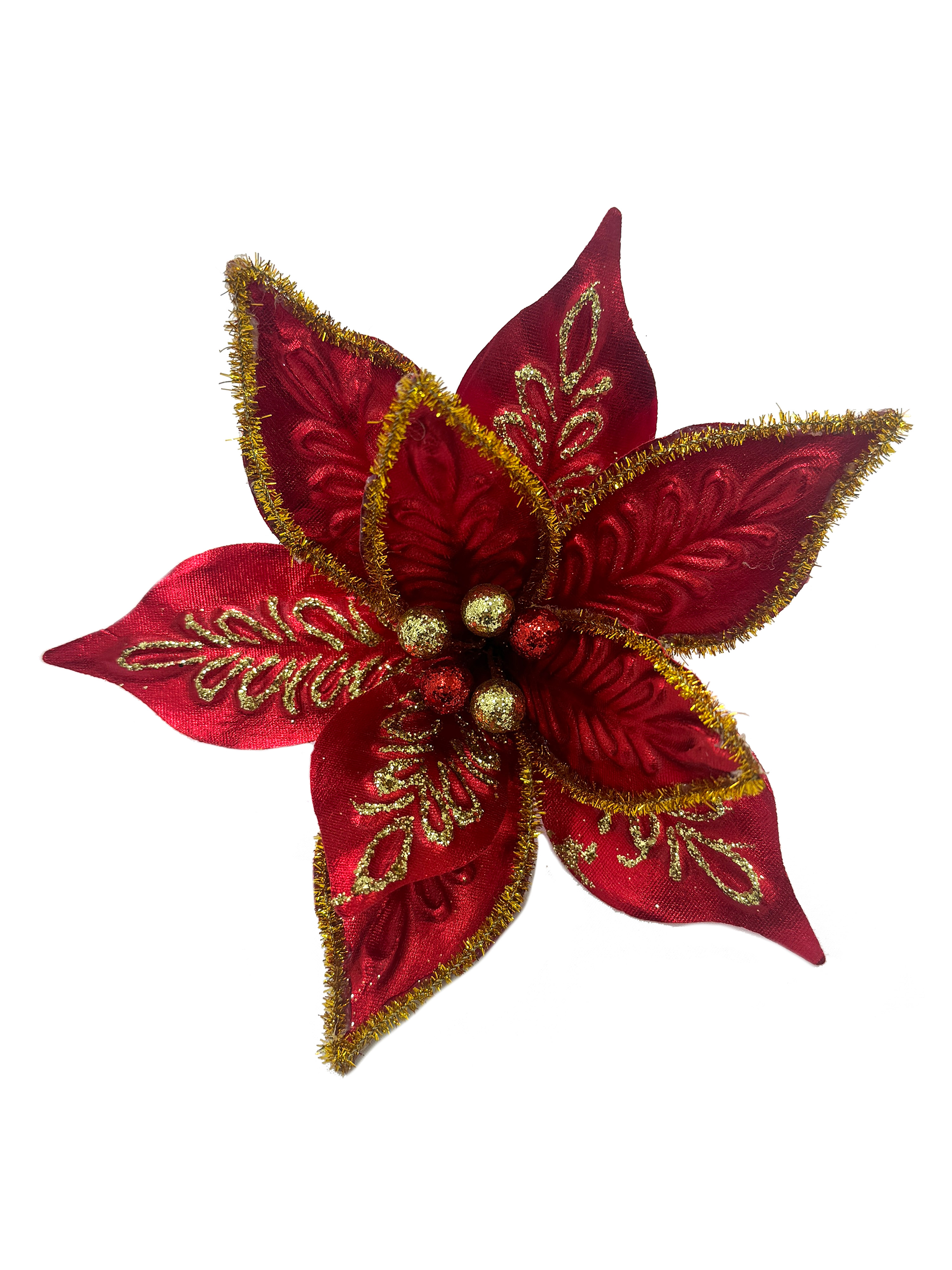 Украшение елочное Цветок на клипсе 23х23х13см арт.92428 по цене 