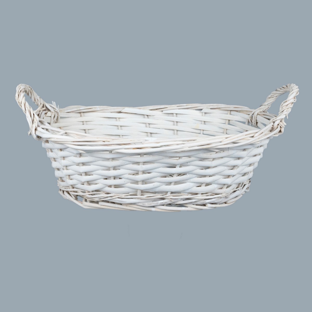 Поднос плетеный овальный 31x21x9см отбеленный, ива по цене 