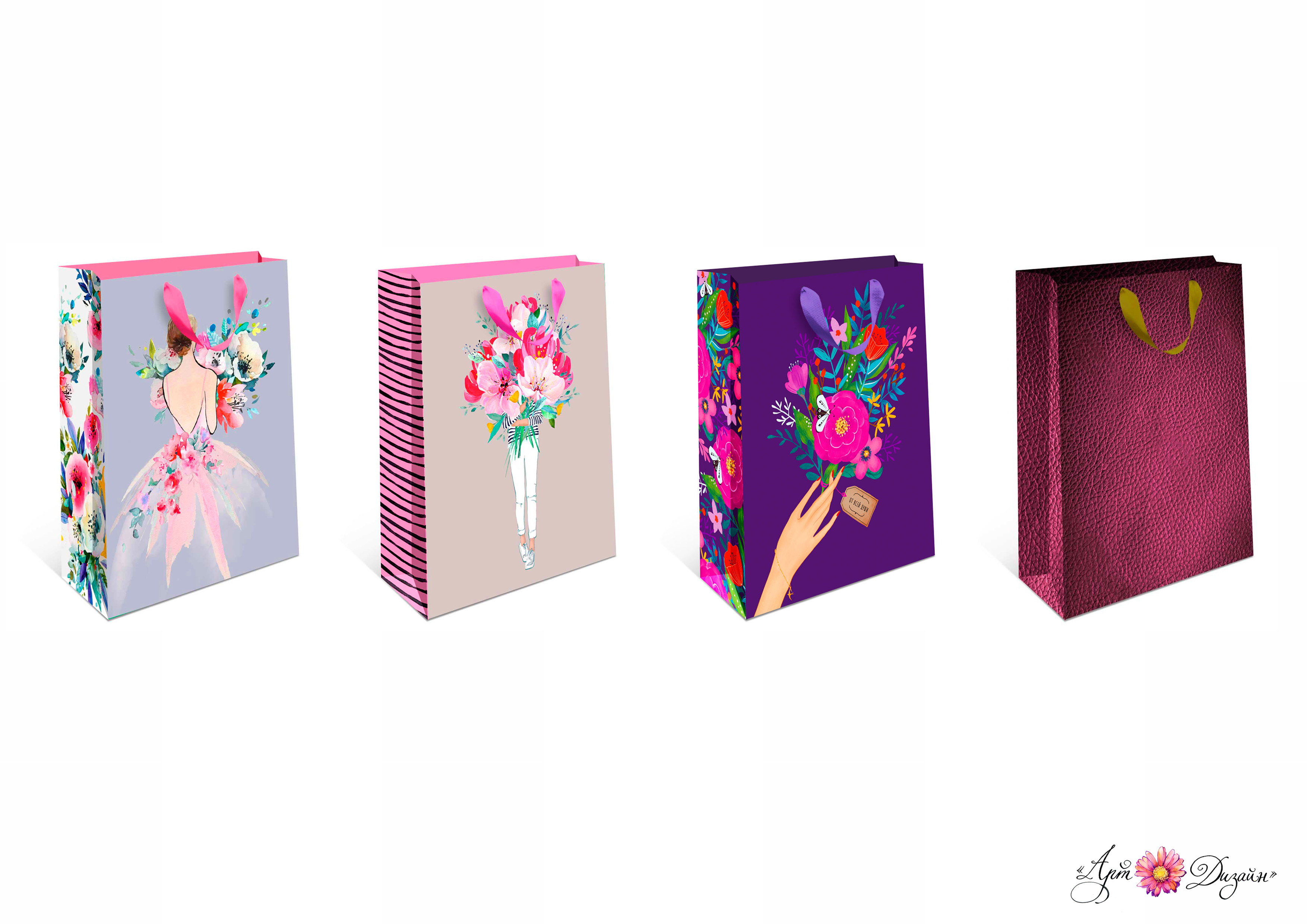 Сумка ВС бумажная стандарт плюс 18х22х10см, в ассорт. по цене 