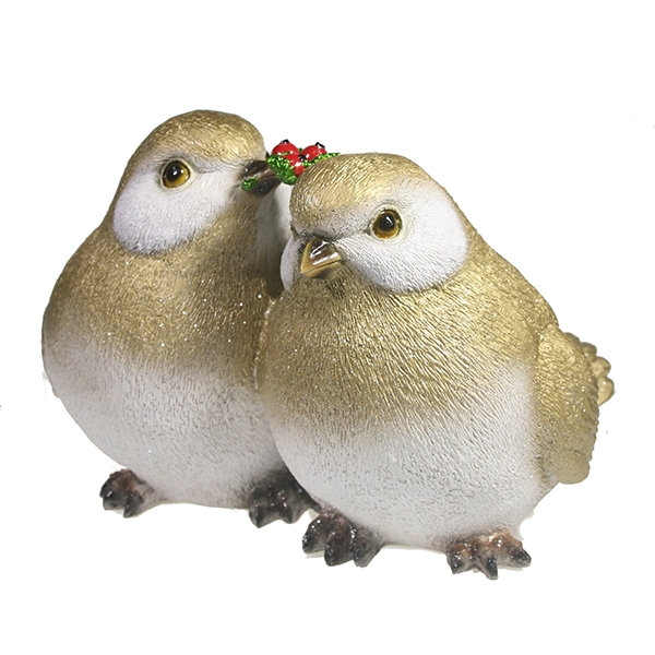 Фигура декоративная Птички золото 20х19.5х16.5см по цене 