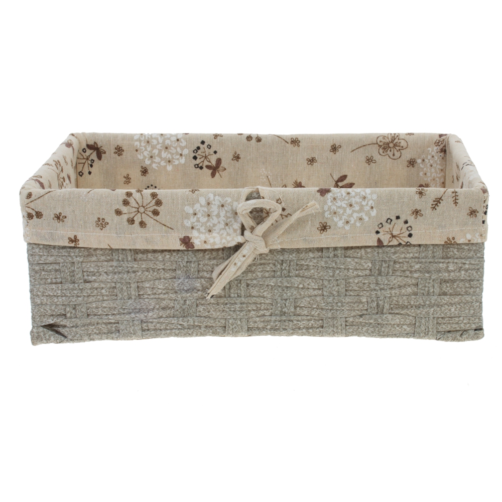 Корзина Цветочная поляна, серый 35х25х12см по цене 