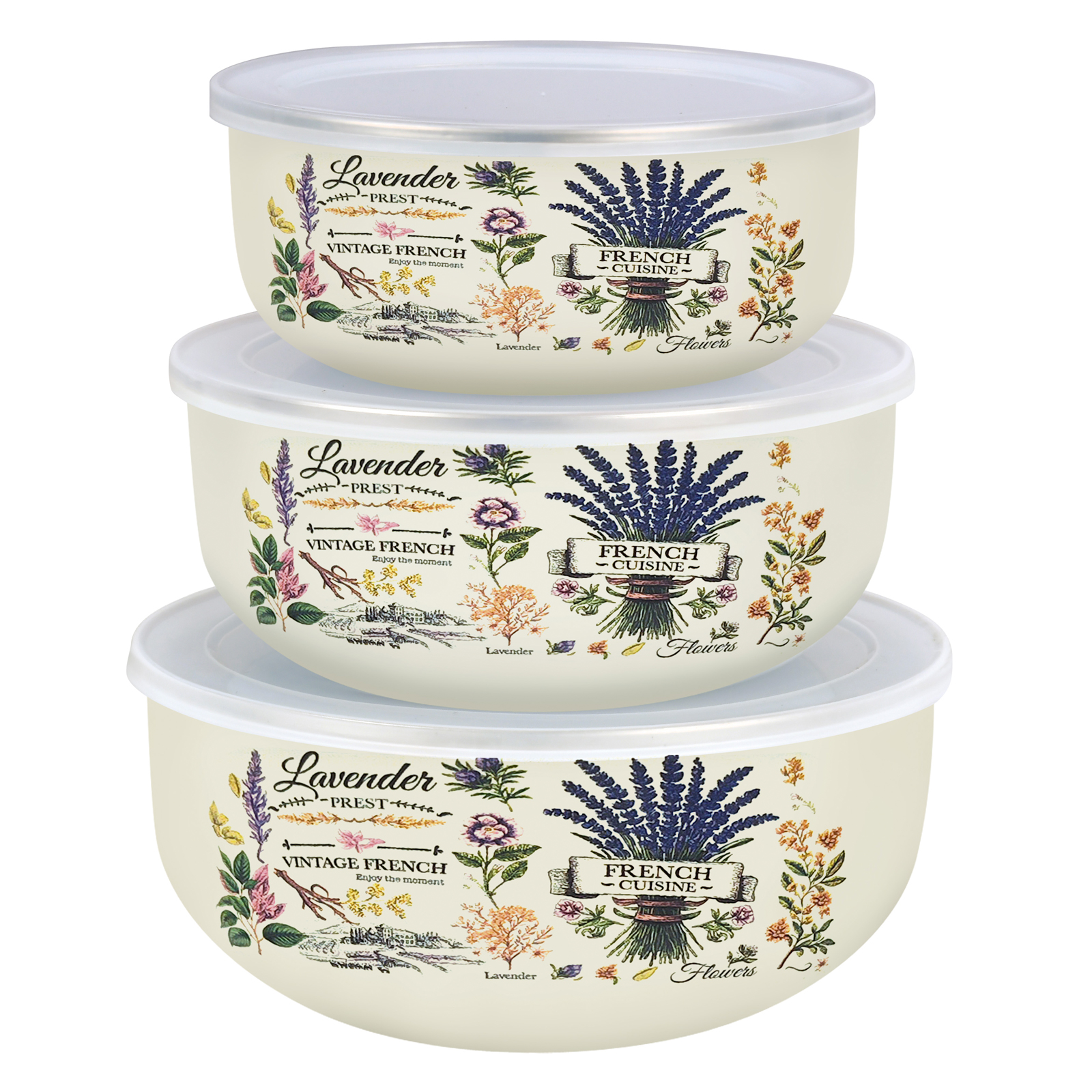 Набор мисок эмал Эдем ТМ Аппетит 3пр пласт/кр арт.BW01-ED по цене 