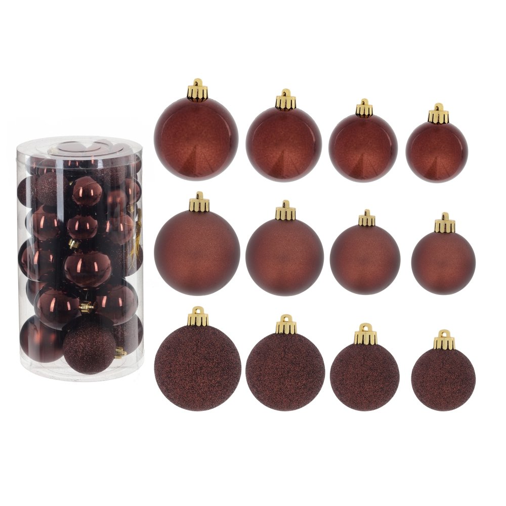 Украшение новогоднее Шар Блеск, коричневый набор из 25шт по цене 