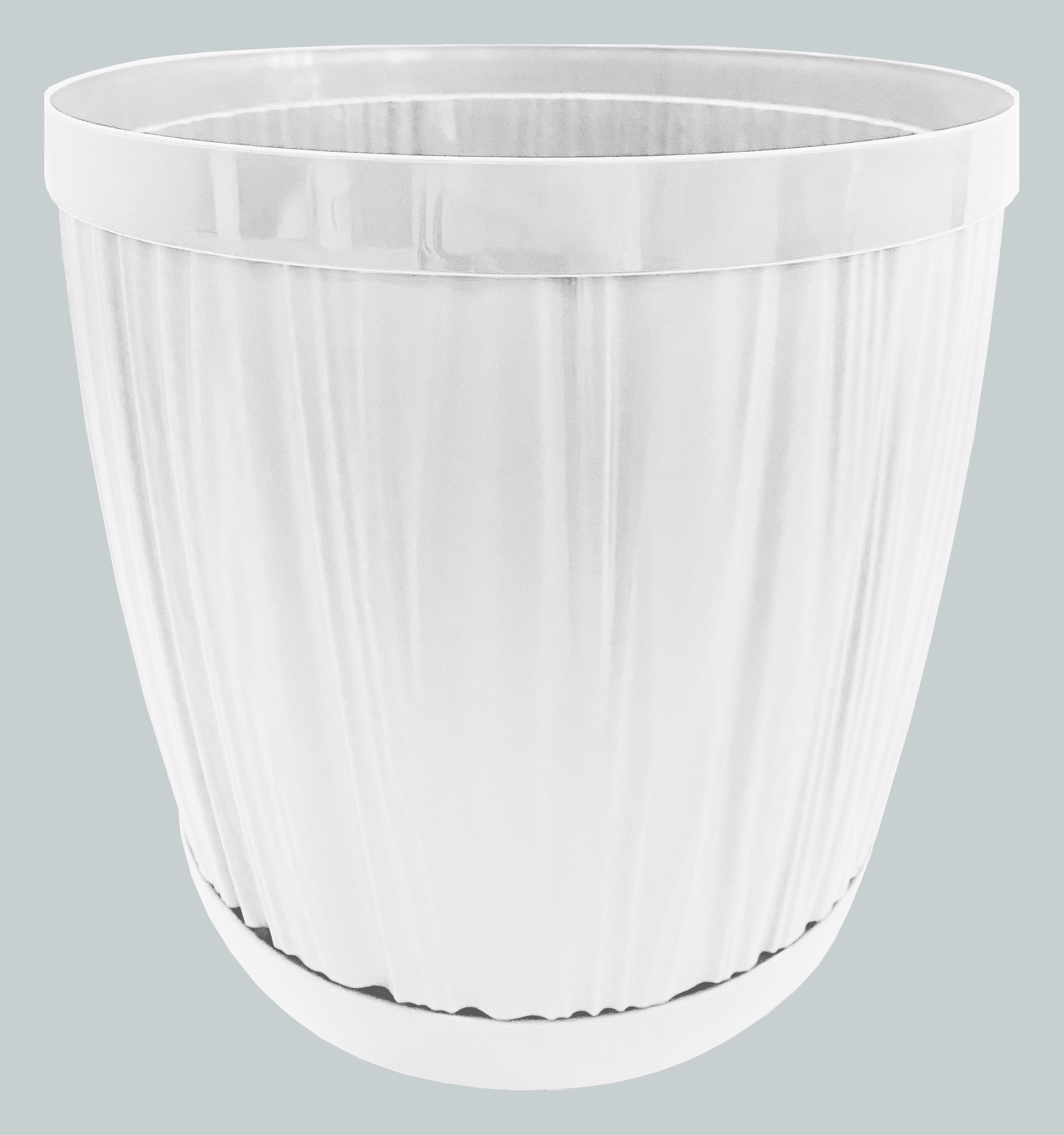 Кашпо ИнГрин Барселона с поддоном пластик d-27см h-24см V-9,6л белый по цене 