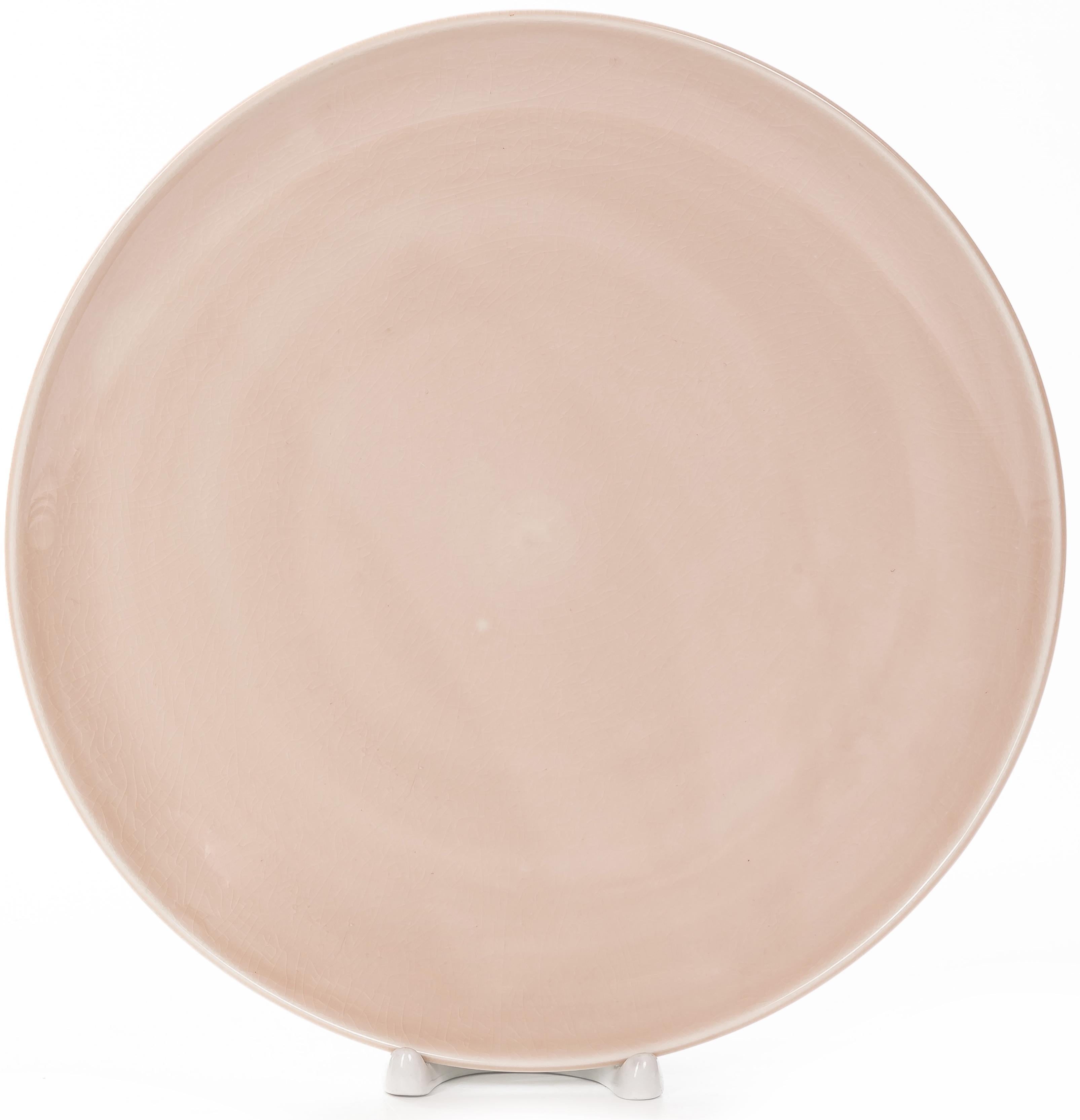 Тарелка мелкая Мейбел 26см, фарфор, пыльная роза кракелюр арт.236-28017 по цене 