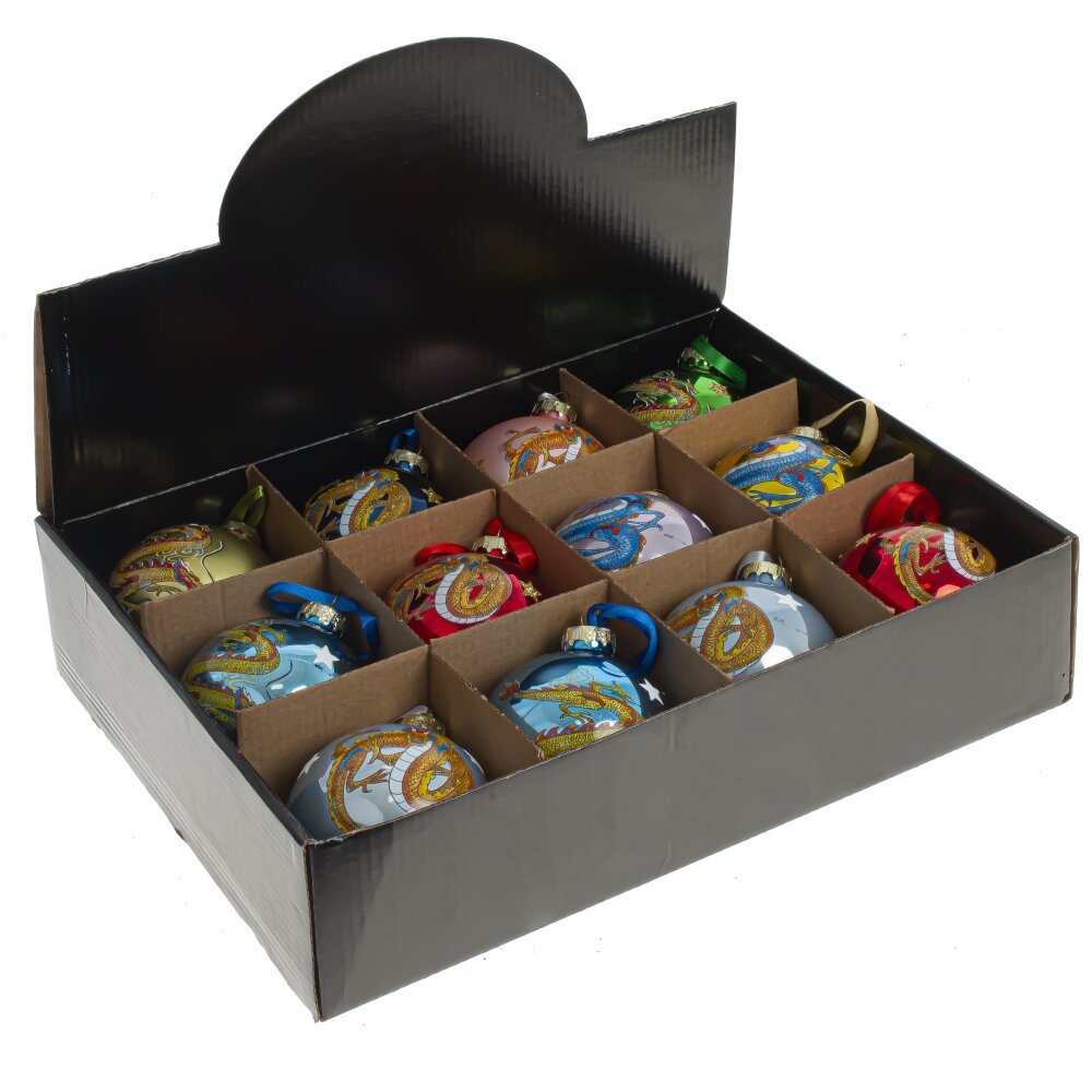 Украшение новогоднее Шар Дракон 1шт 8 см стекло арт.794239 по цене 