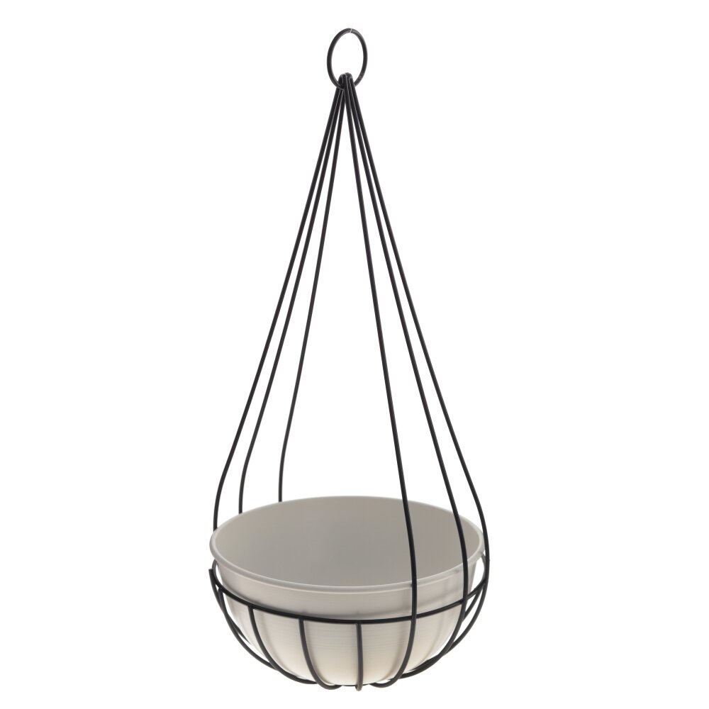 Кашпо на веревке круглый белый 20х20х44см арт.789679 по цене 