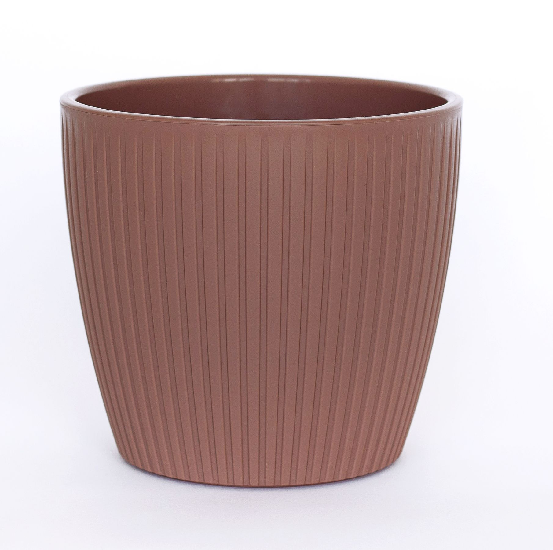 Кашпо ЭВИ ВипСет со вставкой пластик d-20см h-18см V-4,5л пудра по цене 