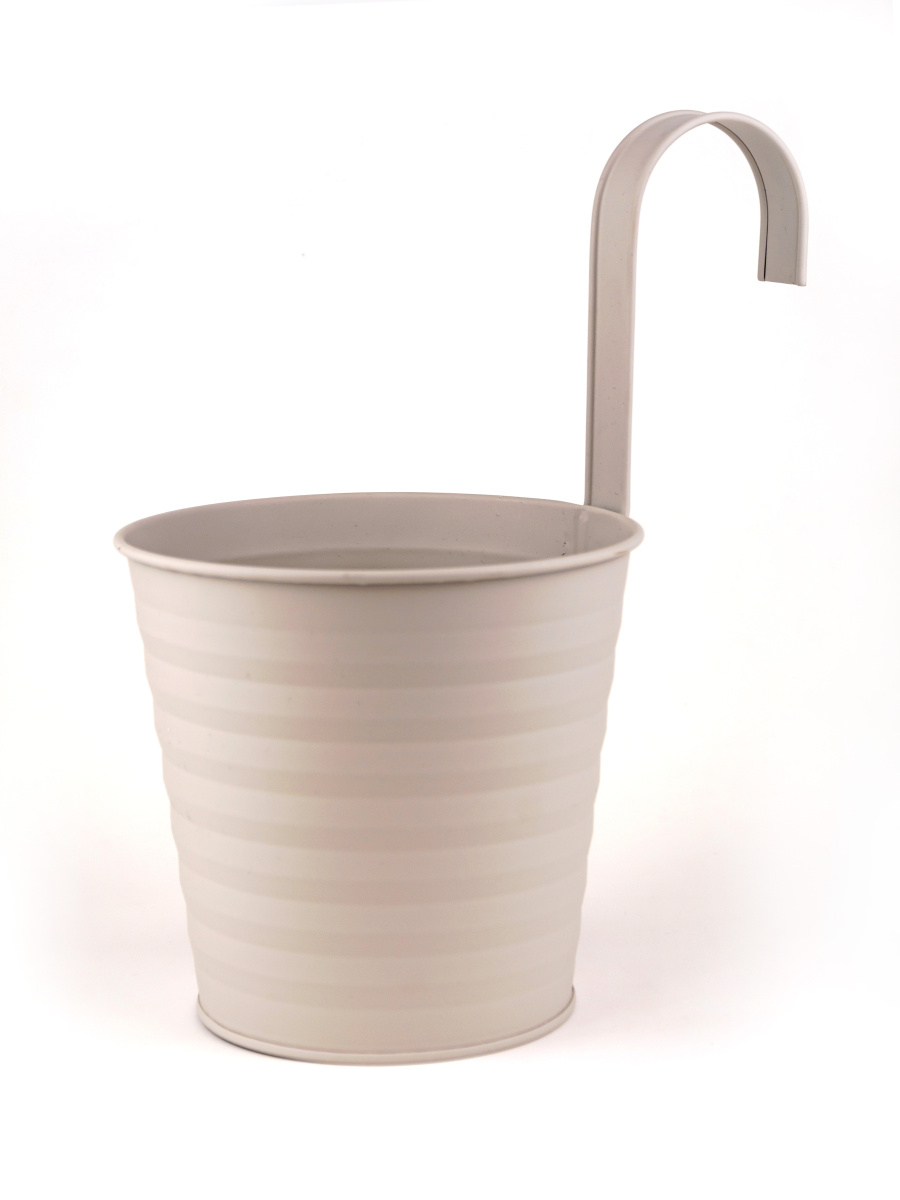 Кашпо подвесное Линии металл бежевый 16x14см по цене 