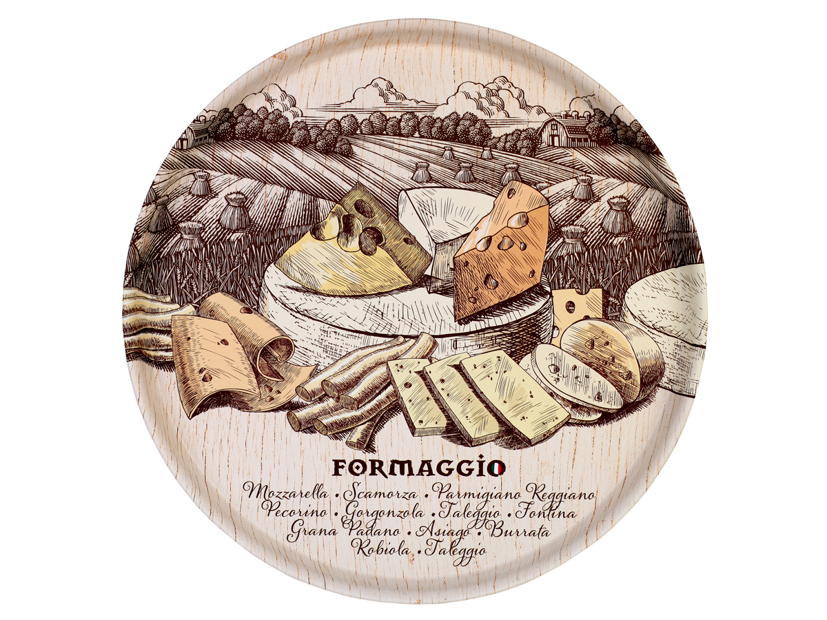 Поднос Сыры Италии 33х2,1см, металл арт.PD090 по цене 