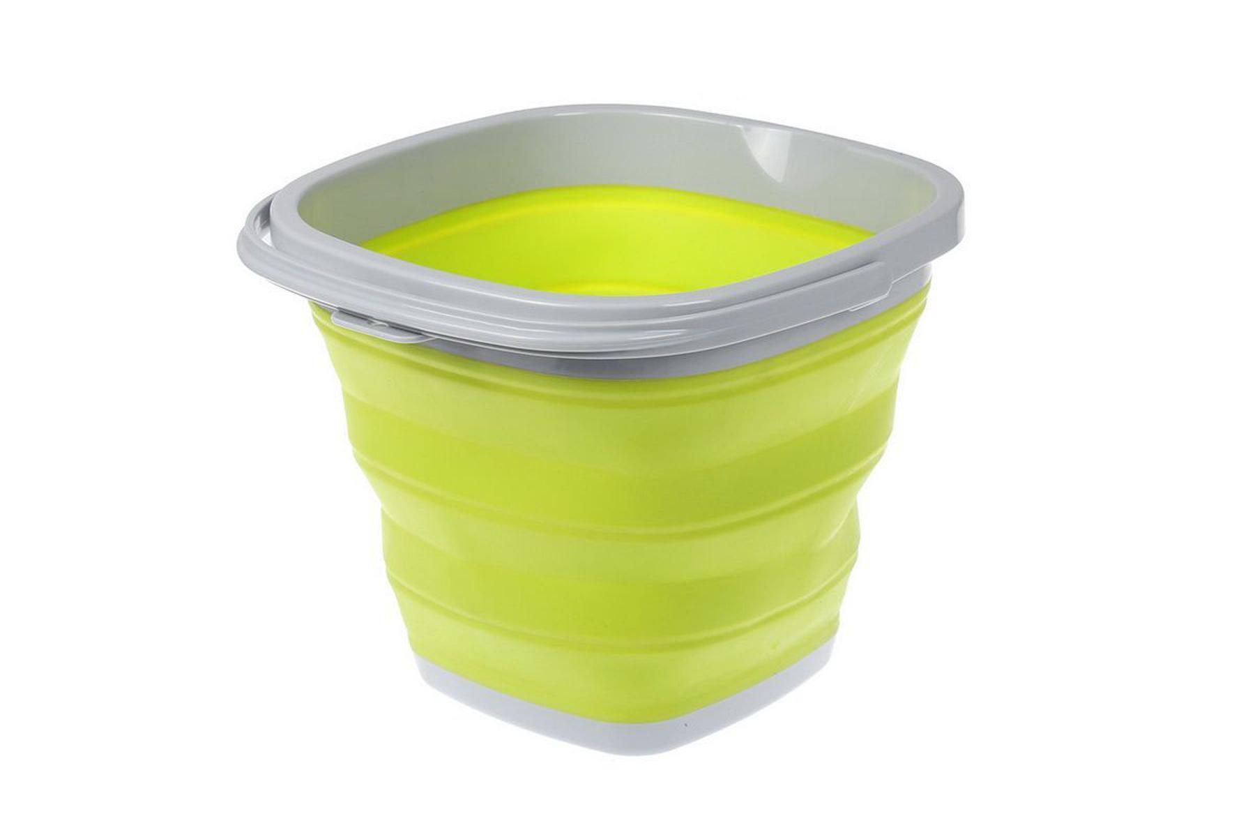 Ведро складное квадратное зеленый 10л по цене 