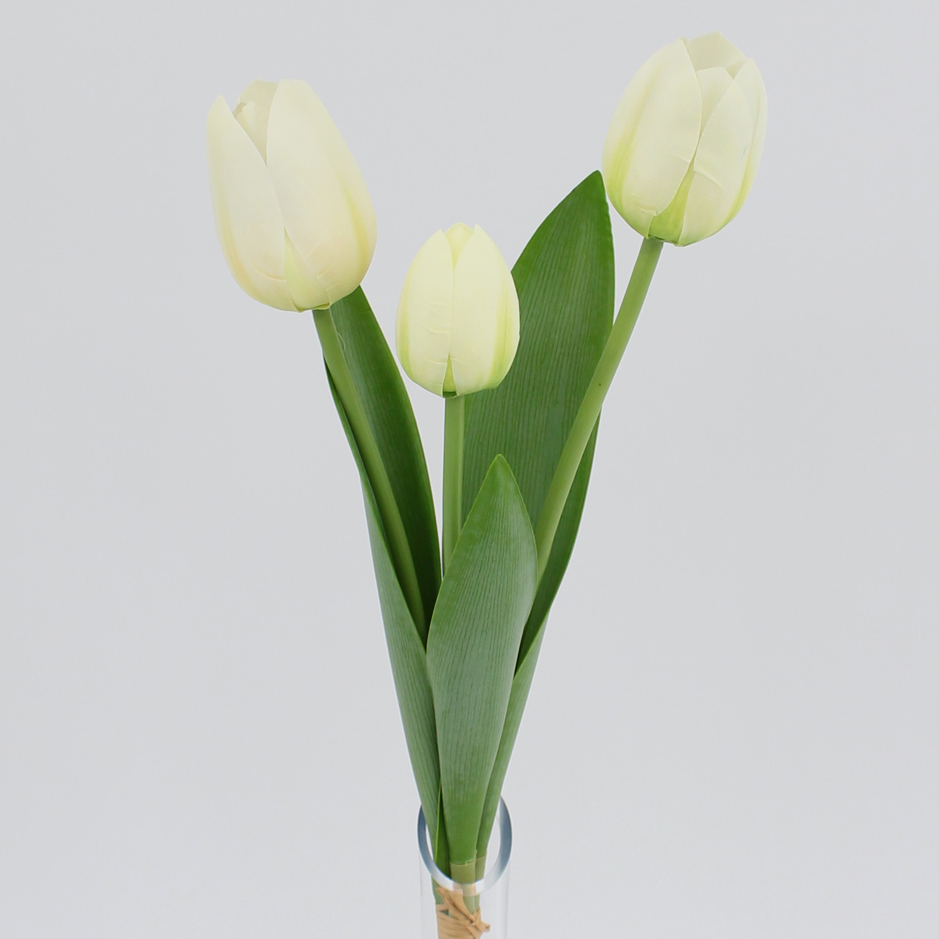 Цветок искусственный Букет тюльпанов 3шт 51см, белый по цене 