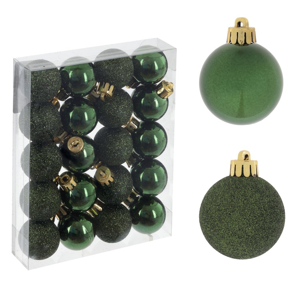 Украшение новогоднее Шар зеленый набор из 20-ти шт 3см 14,5х3х11,5см полимерные материалы арт.764238 по цене 