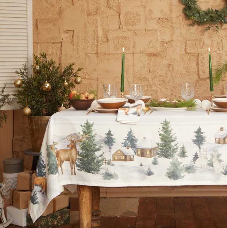 Набор столовый Этель Лесные животные: скатерть 150х180см, салфетки 40х40см 8шт арт.7319007 по цене 