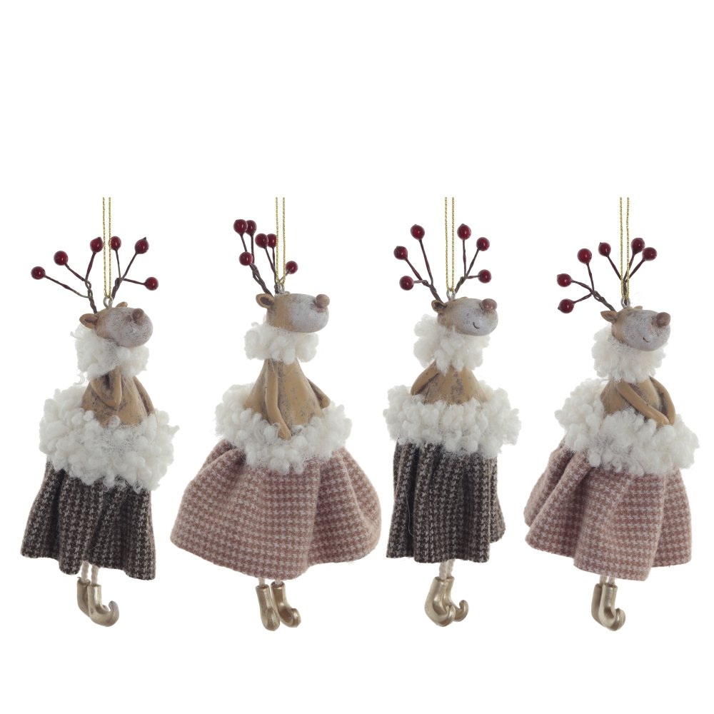 Украшение новогоднее Олень в платье, 5х4,5х16,5см, 4в. по цене 