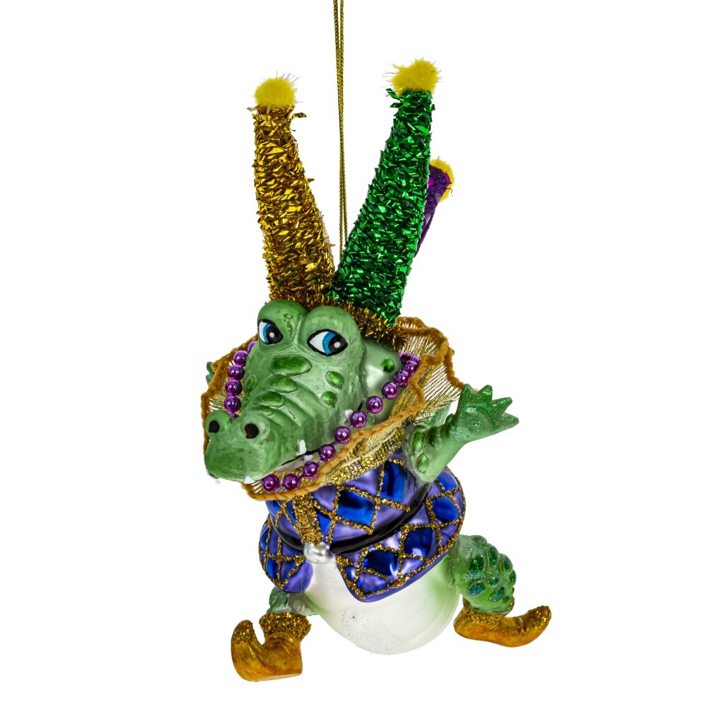Украшение новогоднее Крокодил 12,5х8,5х15см, стекло арт.794433 по цене 