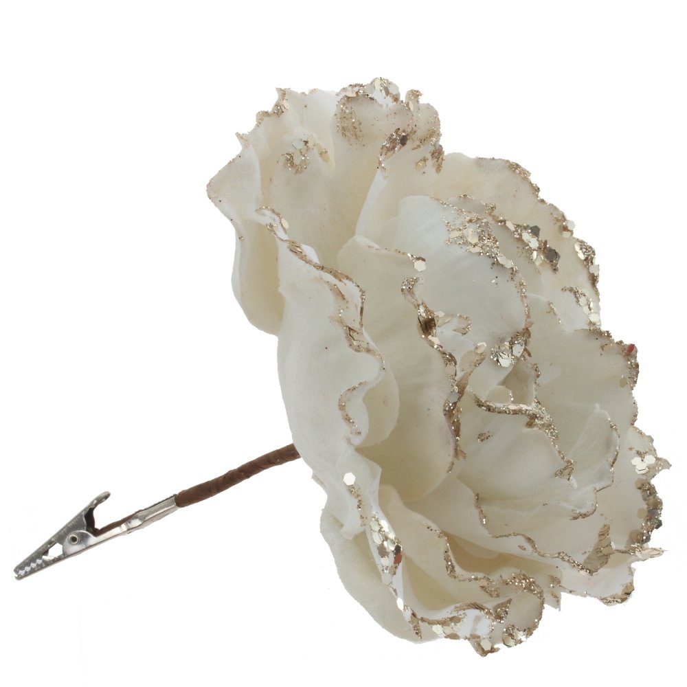 Изделие декоративное Цветок белый на ножке 15х15х13см по цене 