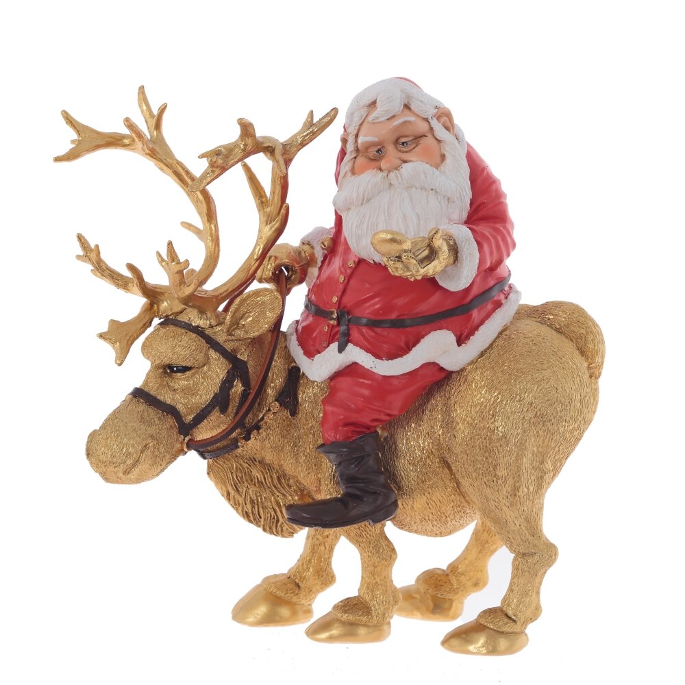 Фигурка декоративная Дед Мороз на олене 22х15х24см арт.813146 по цене 