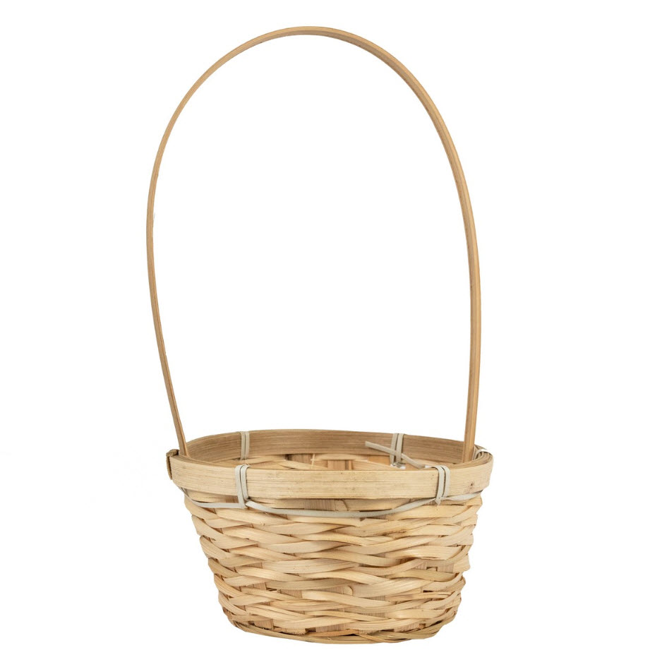 Корзина плетеная бамбук 17x10,5x33см, натуральный по цене 